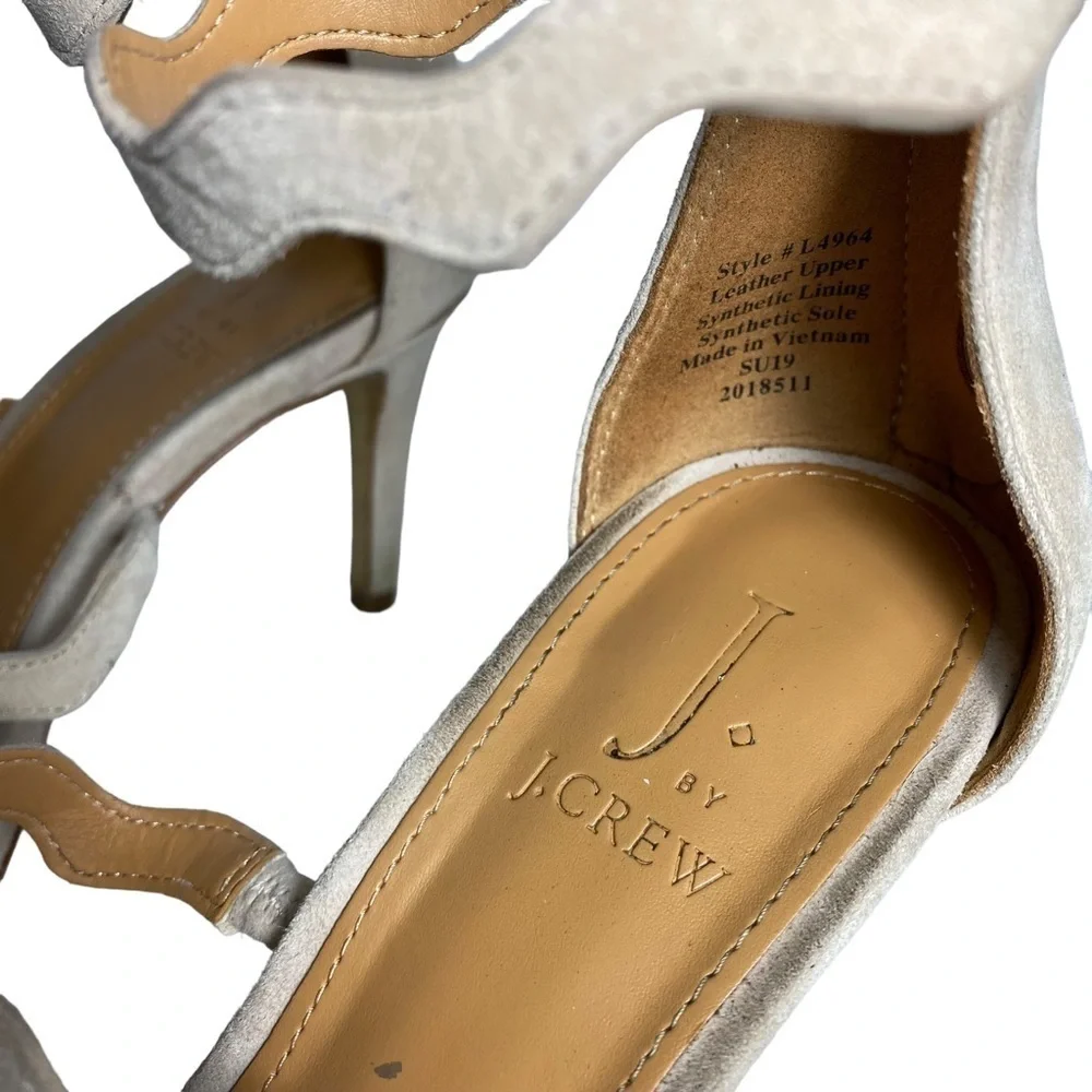 J. Crew Factory scallop ankle strap heels.